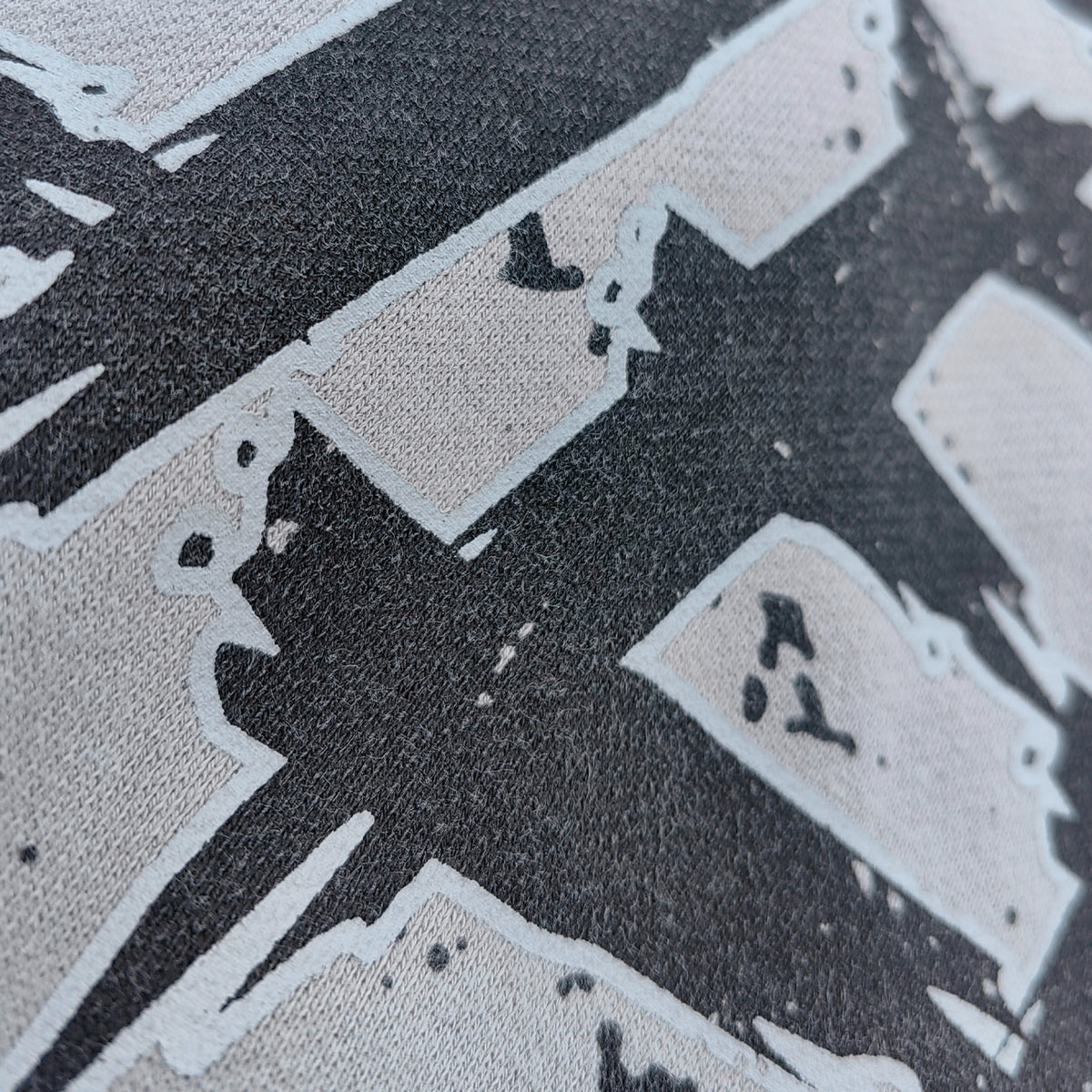 Graphic Print Hoodie - Distressed Studded Streetwear Sweatshirt