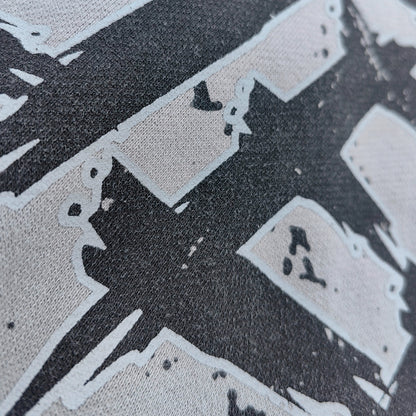 Graphic Print Hoodie - Distressed Studded Streetwear Sweatshirt