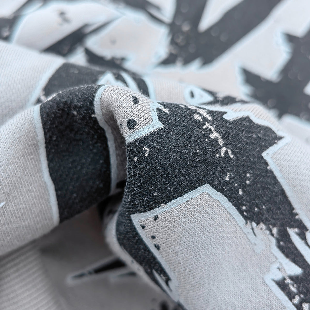 Graphic Print Hoodie - Distressed Studded Streetwear Sweatshirt