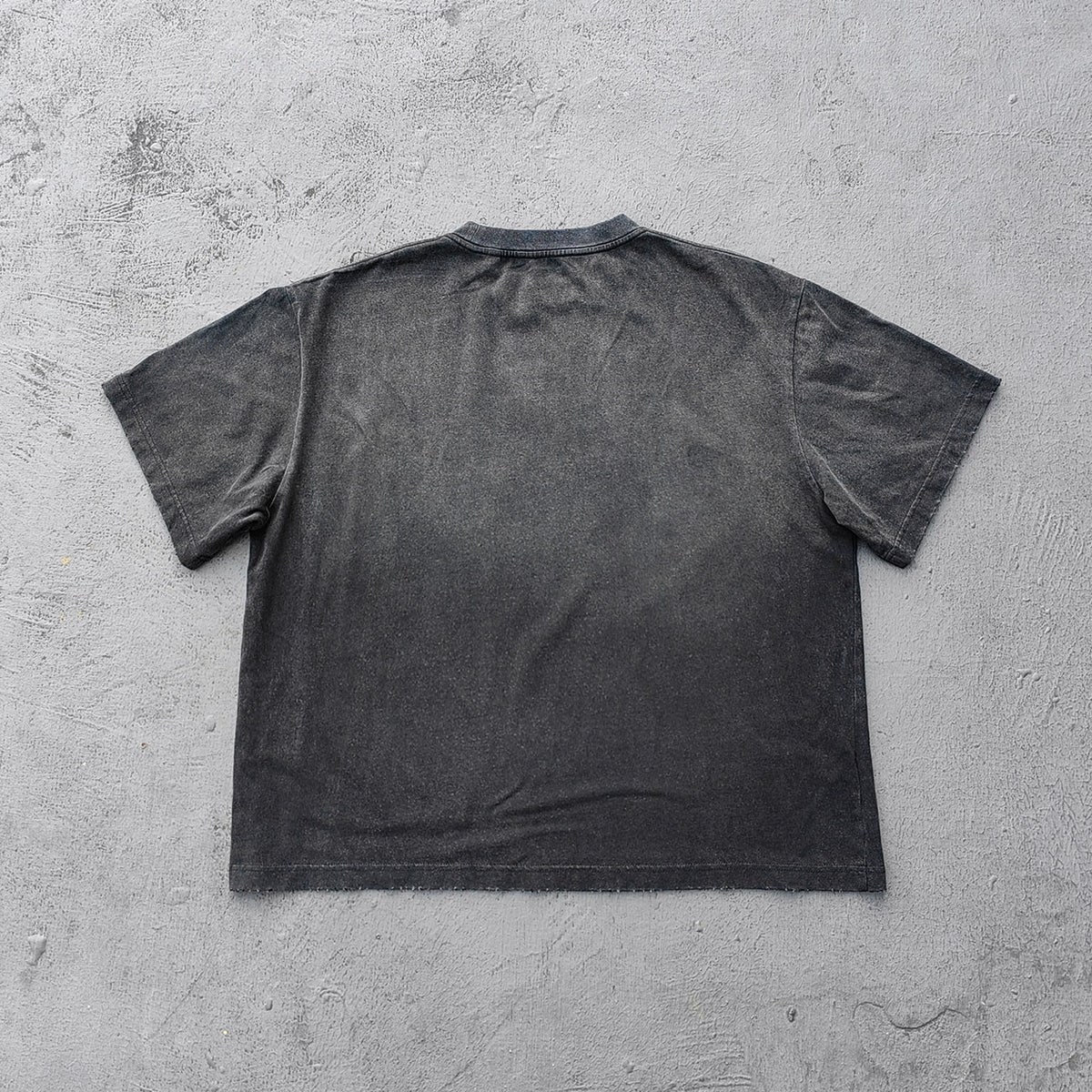 FORTITUDE Graphic Tee - Black Acid Wash Vintage Collage Portrait Print HUILI HDK Y2K Streetwear