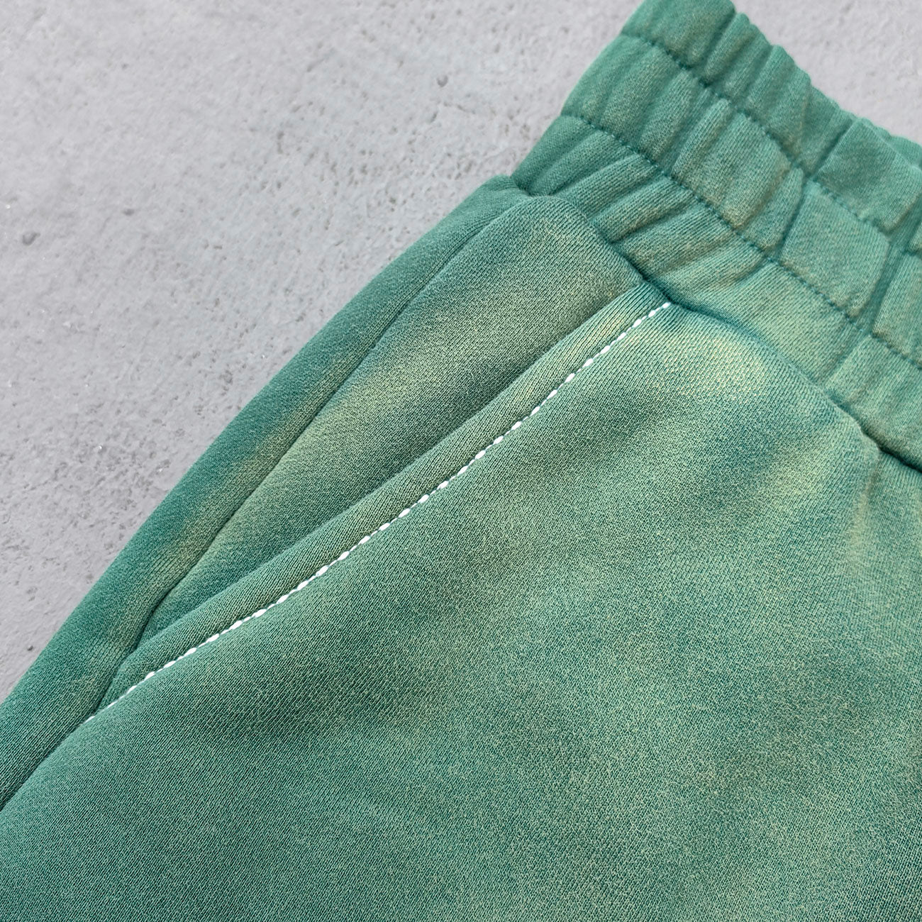 Gradient Wash Hoodie Shorts Set - Olive Green HDK Star Logo Rhinestone Y2K Streetwear