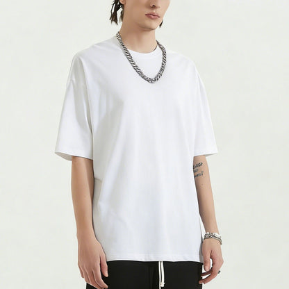 Oversized White T Shirt Unisex Solid Color 100% Cotton Plain drop shoulder Streetwear Layering Lightweight Everyday Essential Tee