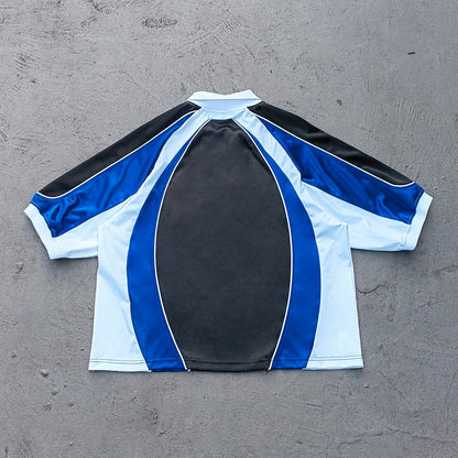 ENERGY Football Jersey Set - Black Blue White Color Block V Neck HUILI HDK Shirt Shorts Y2K Streetwear