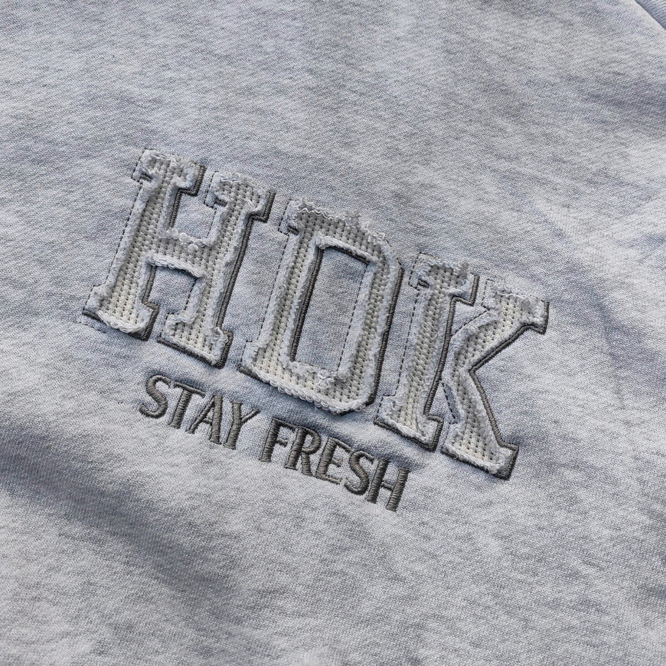 Star Rhinestone Zip Up Hoodie - Light Gray Studded Ripped Distressed Y2K Streetwear