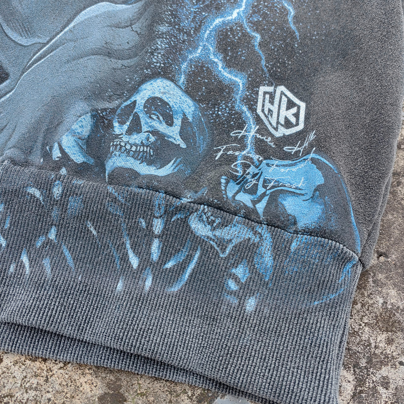 Vintage Wash Panther Hoodie - Distressed Y2K Streetwear Sweatshirt
