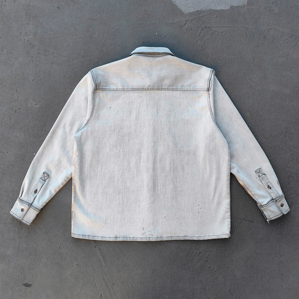 Plaid Denim Patchwork Shacket - Frayed Edge Y2K Oversized Shirt Jacket