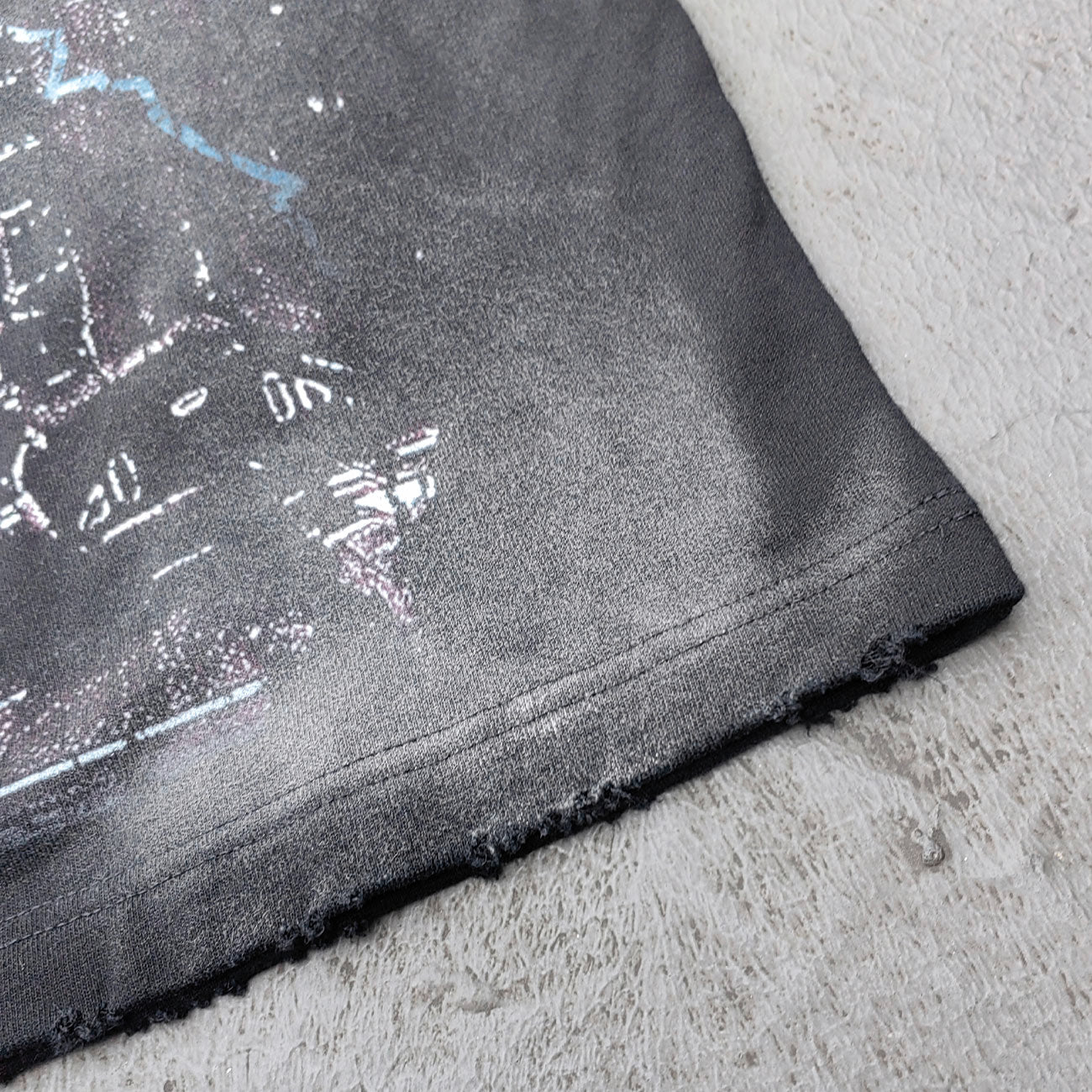 Glory Rhinestone Graphic Tee - Black Acid Wash Skull Print Studded Ripped Y2K Streetwear