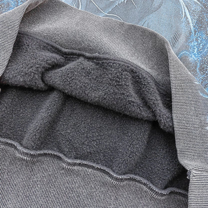 Vintage Wash Panther Hoodie - Distressed Y2K Streetwear Sweatshirt