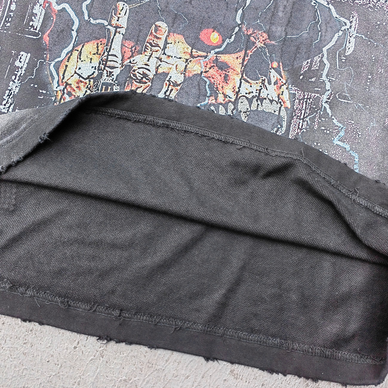 Glory Rhinestone Graphic Tee - Black Acid Wash Skull Print Studded Ripped Y2K Streetwear