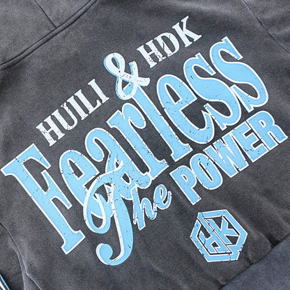 Vintage Wash Panther Hoodie - Distressed Y2K Streetwear Sweatshirt