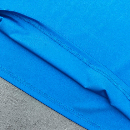 HUILI HDK 2003 Football Jersey - Blue White Color Block V Neck Three Stripe Y2K Streetwear