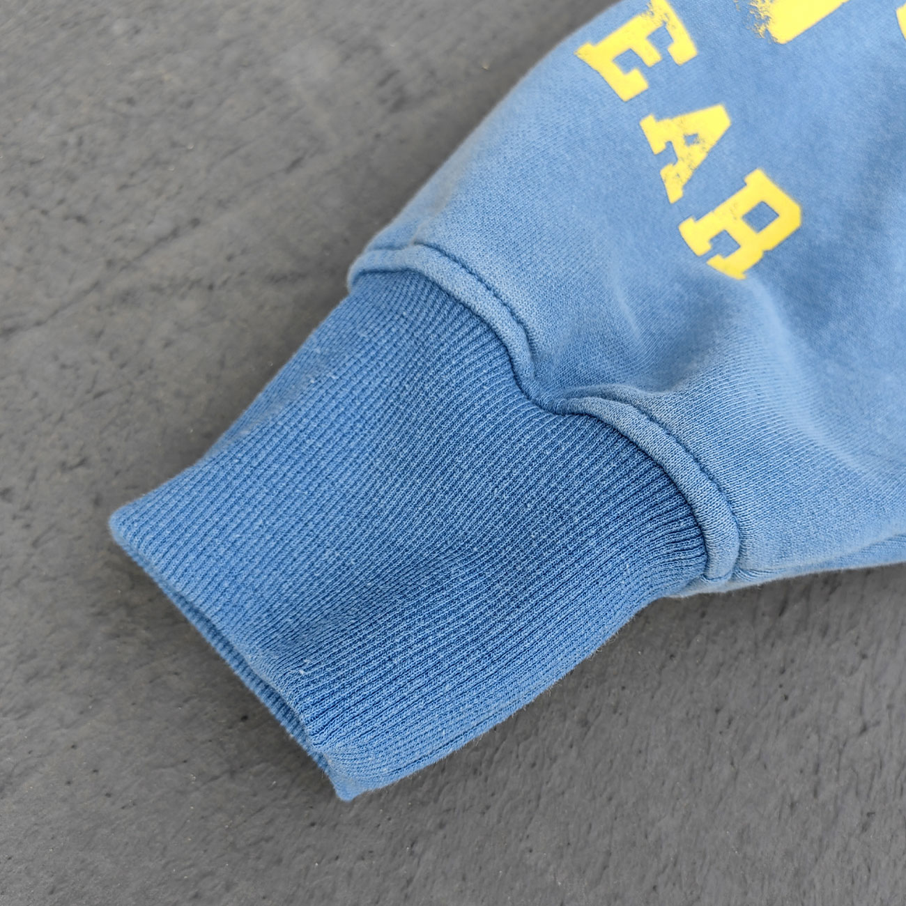 Graffiti Print Crewneck - Blue Acid Wash Distressed Y2K Oversized Sweatshirt