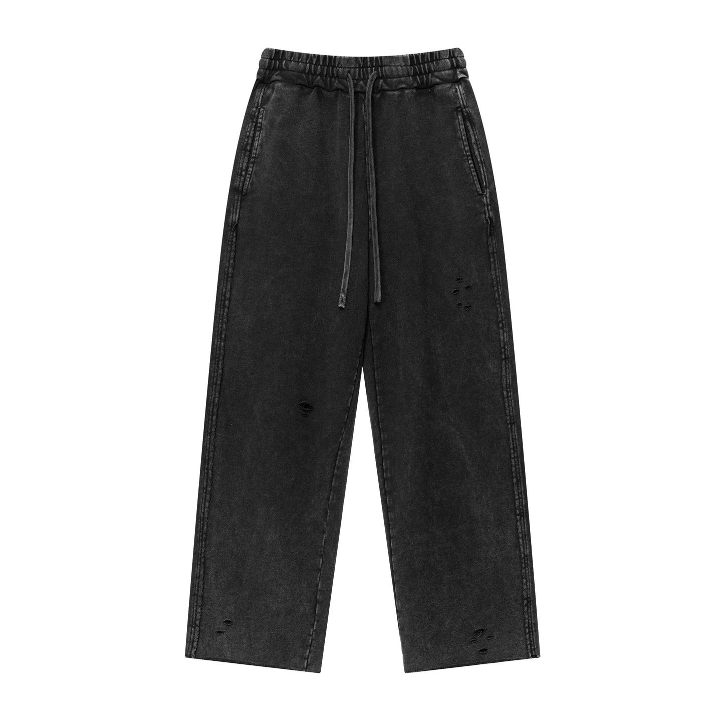 Spliced double waist wide-leg pants sports straight-leg sweatpants men