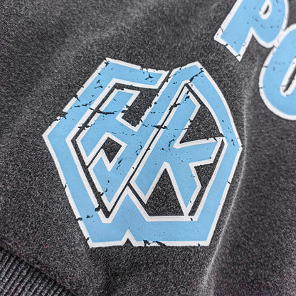 Vintage Wash Panther Hoodie - Distressed Y2K Streetwear Sweatshirt