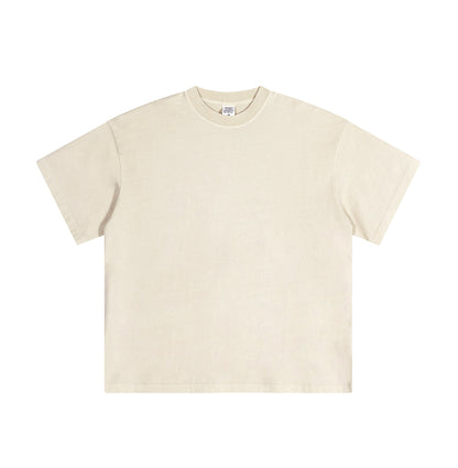 Solid color pure cotton men's short-sleeved blank shirt oversized short-sleeved T-shirt