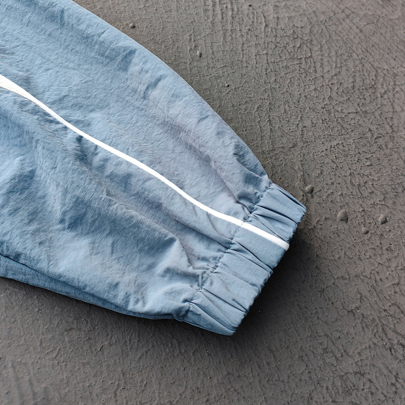Gray Blue Color Block Tracksuit - Y2K Piping Windbreaker Jacket and Shorts Set