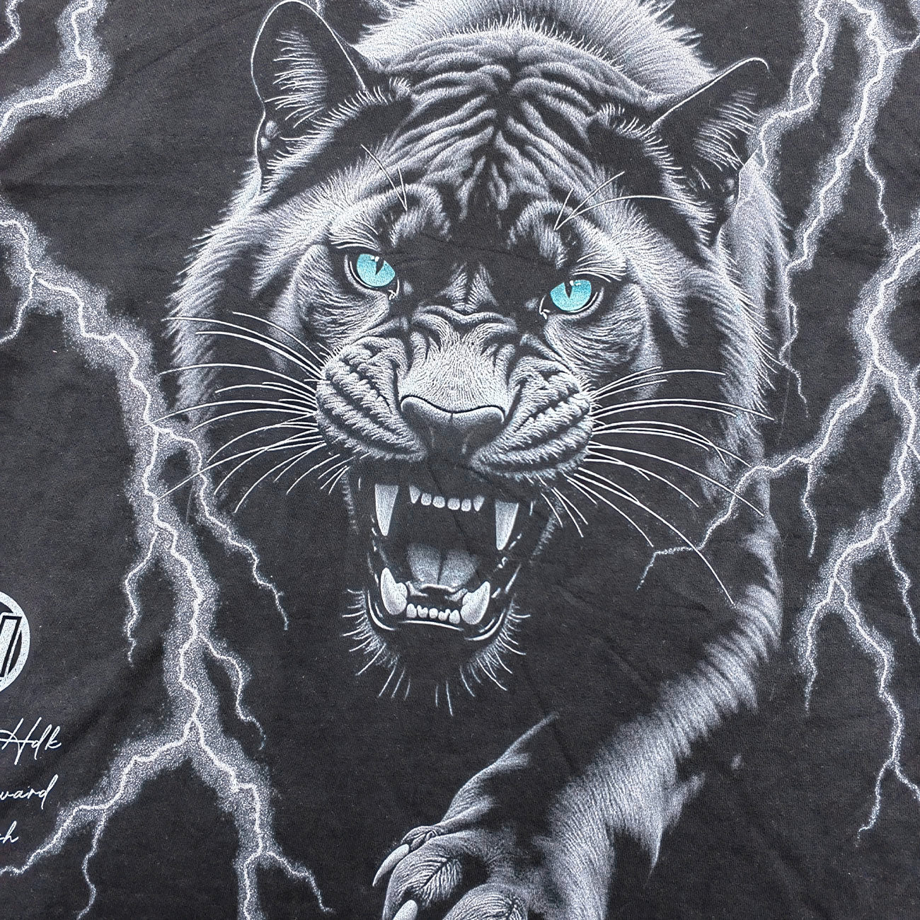 White Tiger Print Hoodie - Lightning Distressed Fake Two-Piece Streetwear