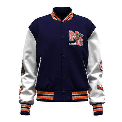 factory wholesale custom logo chenille embroidery letterman varsity jacket with leather sleeves