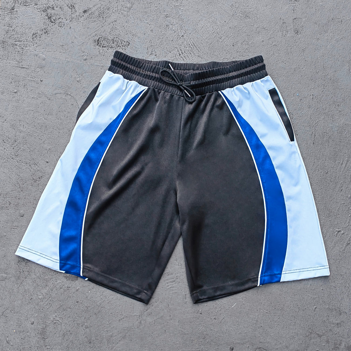 ENERGY Football Jersey Set - Black Blue White Color Block V Neck HUILI HDK Shirt Shorts Y2K Streetwear