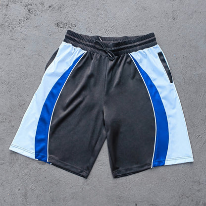ENERGY Football Jersey Set - Black Blue White Color Block V Neck HUILI HDK Shirt Shorts Y2K Streetwear