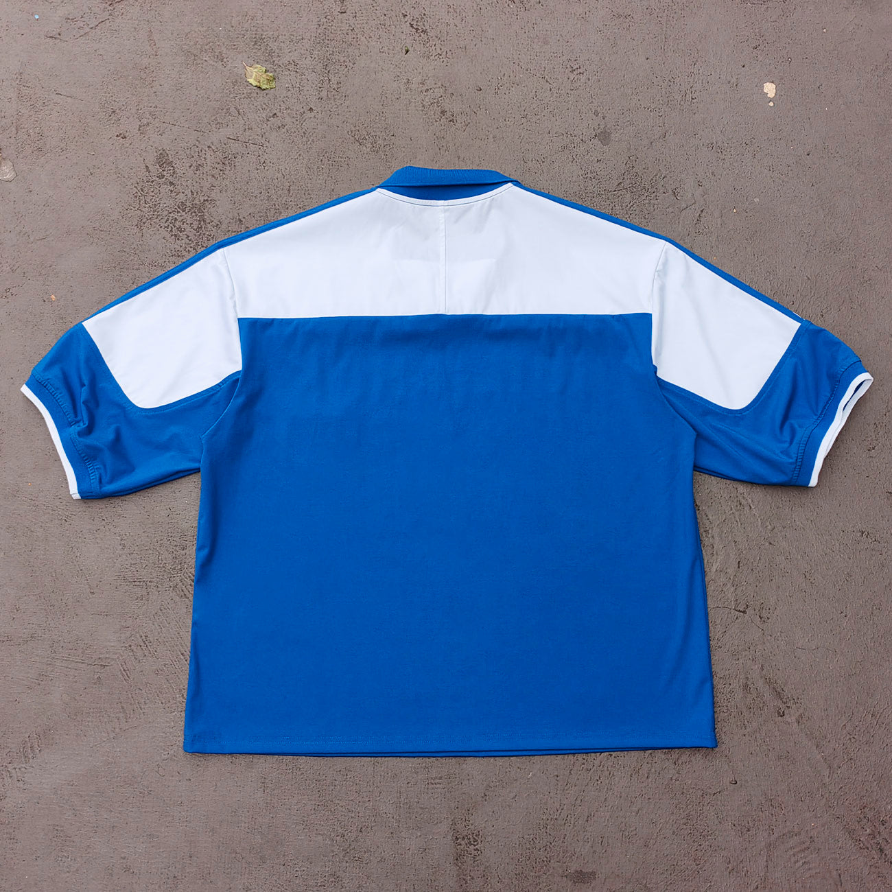 HUILI HDK 2003 Football Jersey - Blue White Color Block V Neck Three Stripe Y2K Streetwear