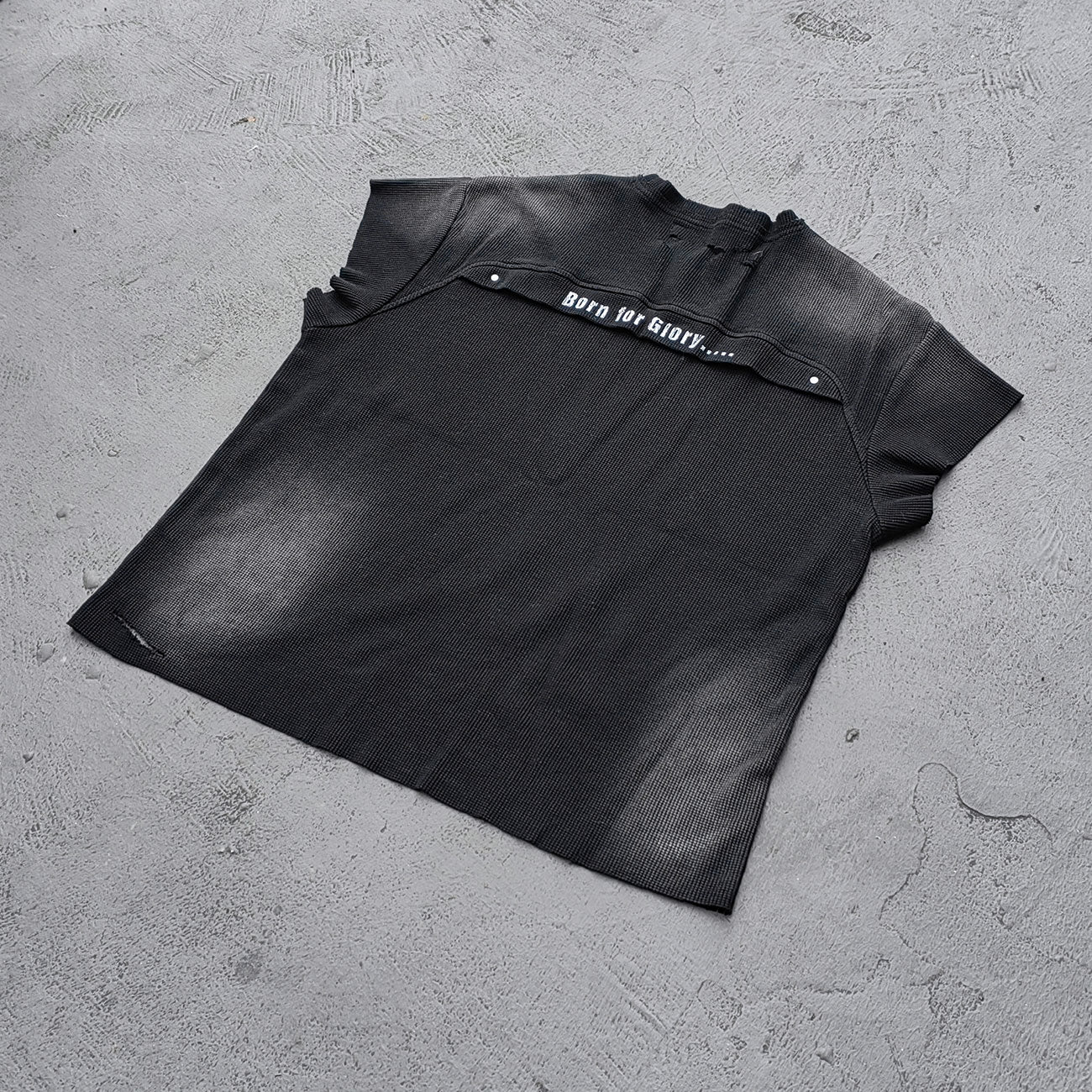 ENERGY HDK Sleeveless Tee - Black White Waffle Knit Cut Off Muscle Tee Distressed Ripped Y2K Streetwear