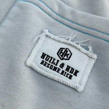 Heavyweight Cotton Vintage Washed Wide Leg Sewatpants Custom Embroidery logo Men Striped Trimmed Sunfaded Baggy Sweatpants