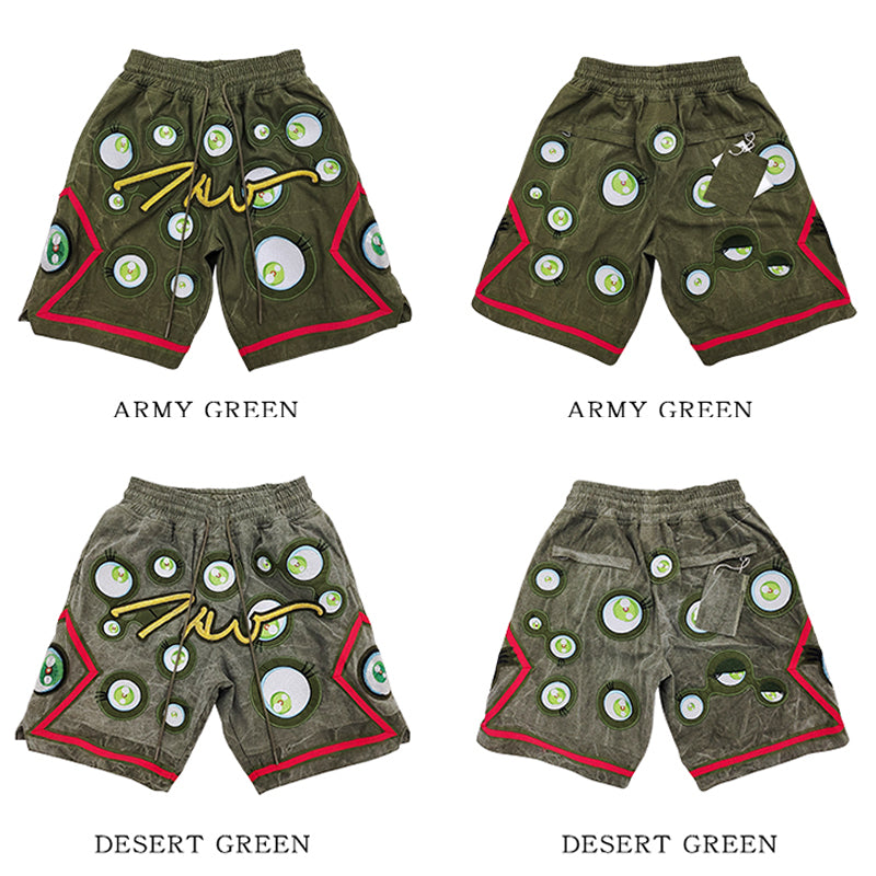 HUILI FACTORY embroidery vintage men hip hop y2k streetwear workout vintage 2023 summer shorts