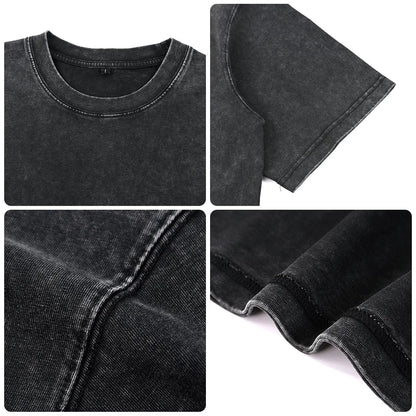 Vintage Fashion Supplier Low MOQ Acid Wash Snowflake Wash Blank Custom Print Mens Oversized T Shirt