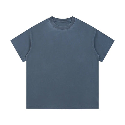 Heavyweight Cotton Supplier Low MOQ Vintage Washed Blank Custom Logo Casual Crewneck Tee