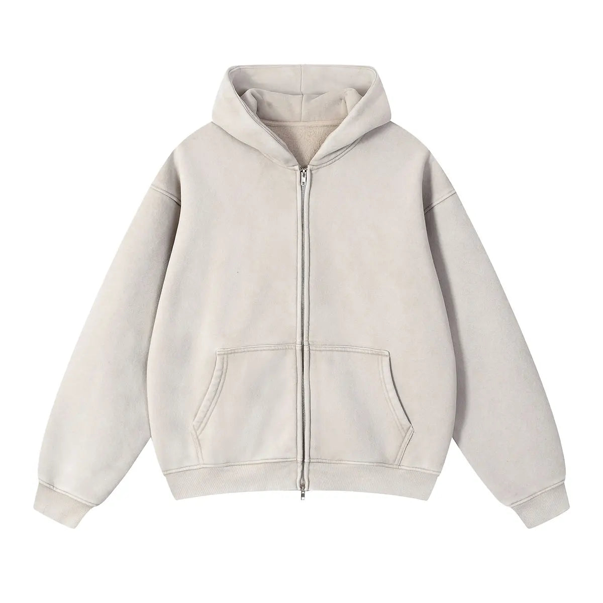 Trending Streetwear Supplier Low MOQ Vintage Oversized Blank Custom Logo Mens Full Zip up Hoodie