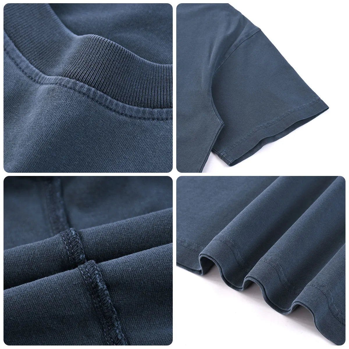 Heavyweight Cotton Supplier Low MOQ Vintage Washed Blank Custom Logo Casual Crewneck Tee
