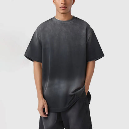 Vintage Fashion Supplier Low MOQ Acid Wash Garment Dye Blank Custom Print Mens Loose Fit T Shirt