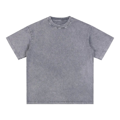 Vintage Fashion Supplier Low MOQ Acid Wash Snowflake Wash Blank Custom Print Mens Loose Fit T Shirt