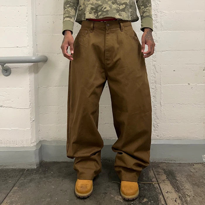 Huili Custom Fashion Streetwear Outdoor Work Pants Trousers Allover Camo Graphic Printing Men Baggy Wide Leg Flared Cargo Pants