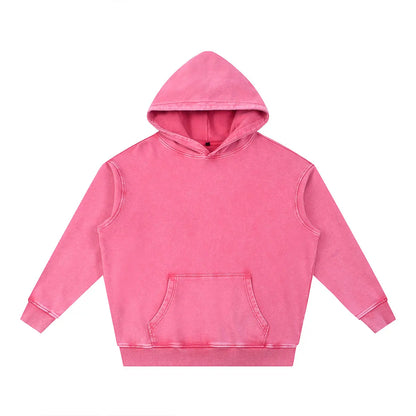 Heavyweight Fleece Supplier Low MOQ Vintage Snowflake Wash Blank Custom Logo Casual Hooded Sweatshirt