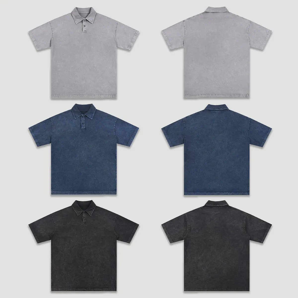 Customizable Casual Manufacturer Supplier Low MOQ Vintage Acid Wash Blank Custom Print Custom Logo Mens Short Sleeve Polo