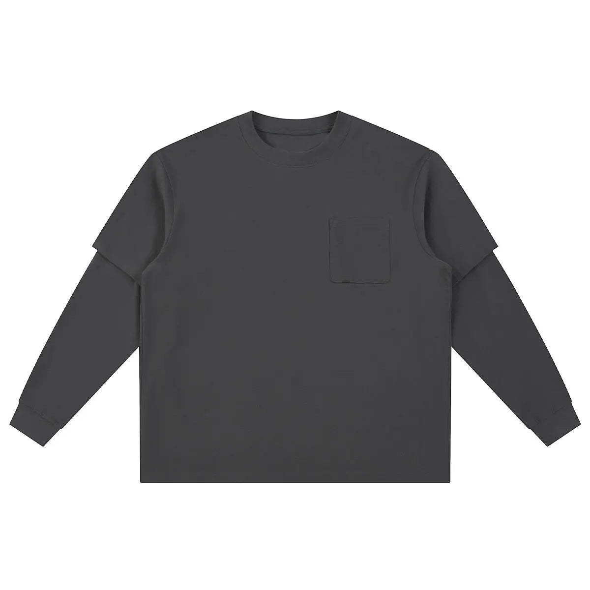 Premium Comfort Manufacturer Supplier Low MOQ Vintage Acid Wash Blank Custom Print Custom Logo Casual Layered Sleeve Tee