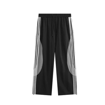 Unisex Oversized Water Resistant Sportswear Pants Men Custom Stripe Side Baggy Widd Leg Track Pants