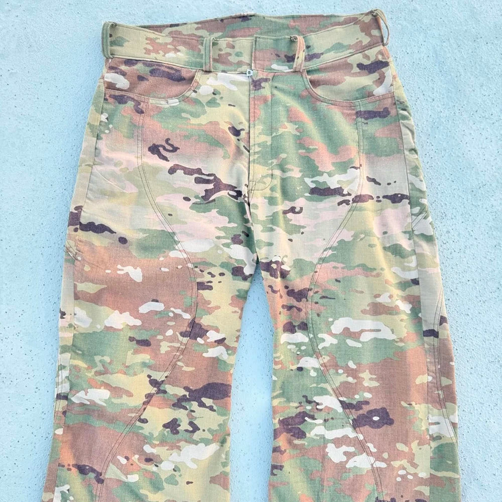 Huili Custom Fashion Streetwear Outdoor Work Pants Trousers Allover Camo Graphic Printing Men Baggy Wide Leg Flared Cargo Pants