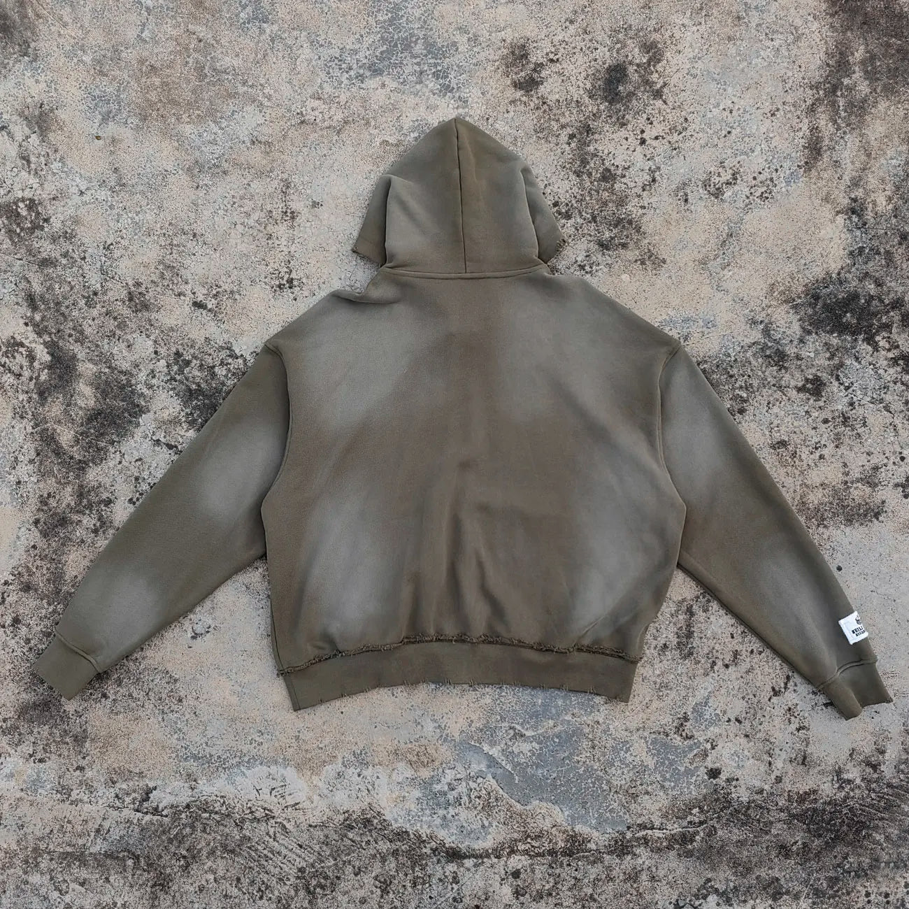 Custom Embroidery logo Zip up Hoodies Men Distressed Vintage Washed 400 Gsm Heavyweight Sunfaded Boxy Hoodie
