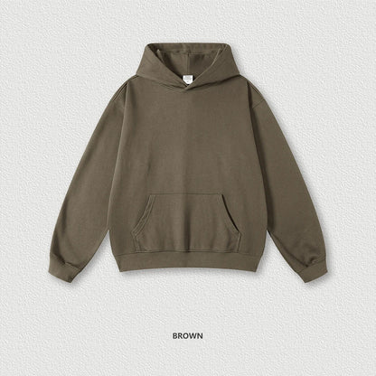 Hot Selling Solid Color Unisex Blank Pullover Hoodies Custom 445Gsm Thick Cotton Men French Terry Heavyweight Hoodie