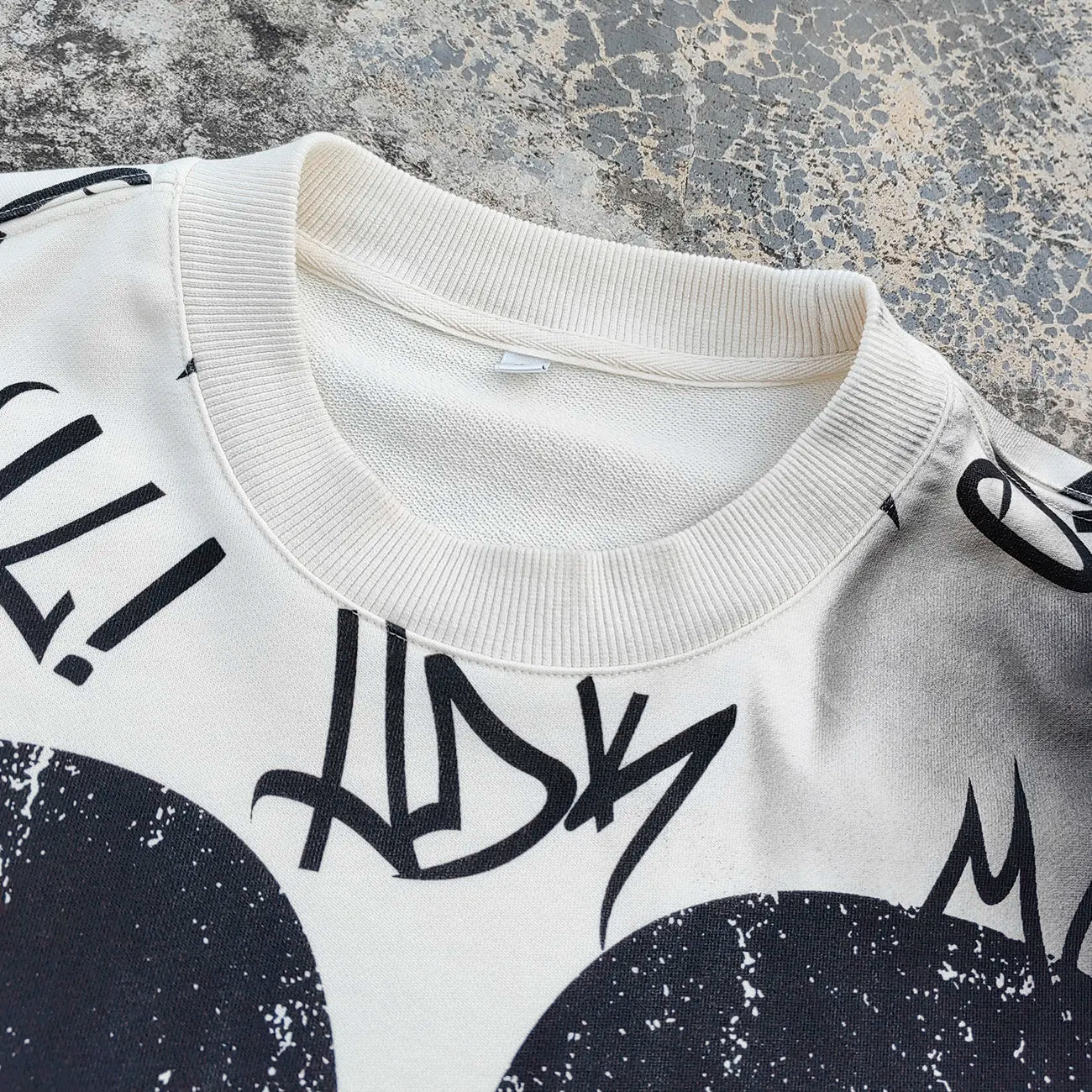 Screen Printing Vintage Graphic T-shirts Custom Thick Cotton Men Boxy Fit Heavyweight Long Sleeve French Terry Tshirts