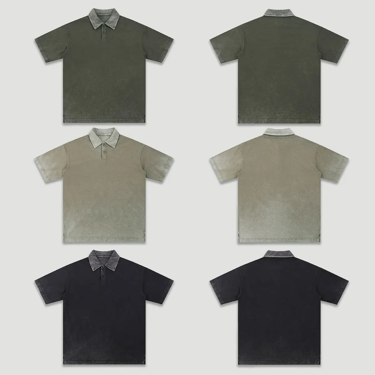 Customizable Casual Manufacturer Supplier Low MOQ Vintage Acid Wash Blank Custom Print Custom Logo Mens Short Sleeve Polo