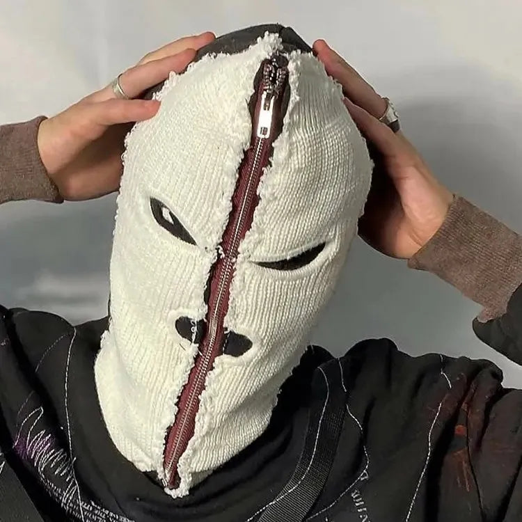 Monster factory wholesale full body printed masked hoodie custom full face zipper hoodie