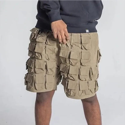 customiza tion utility multi-pocket  men cargo shorts