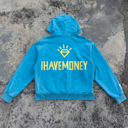 Screen Print 400gsm Heavy Weight Thick Cotton Hoodies Oversized Fit Men Vintage Washed French Terry Pullover Hoodie