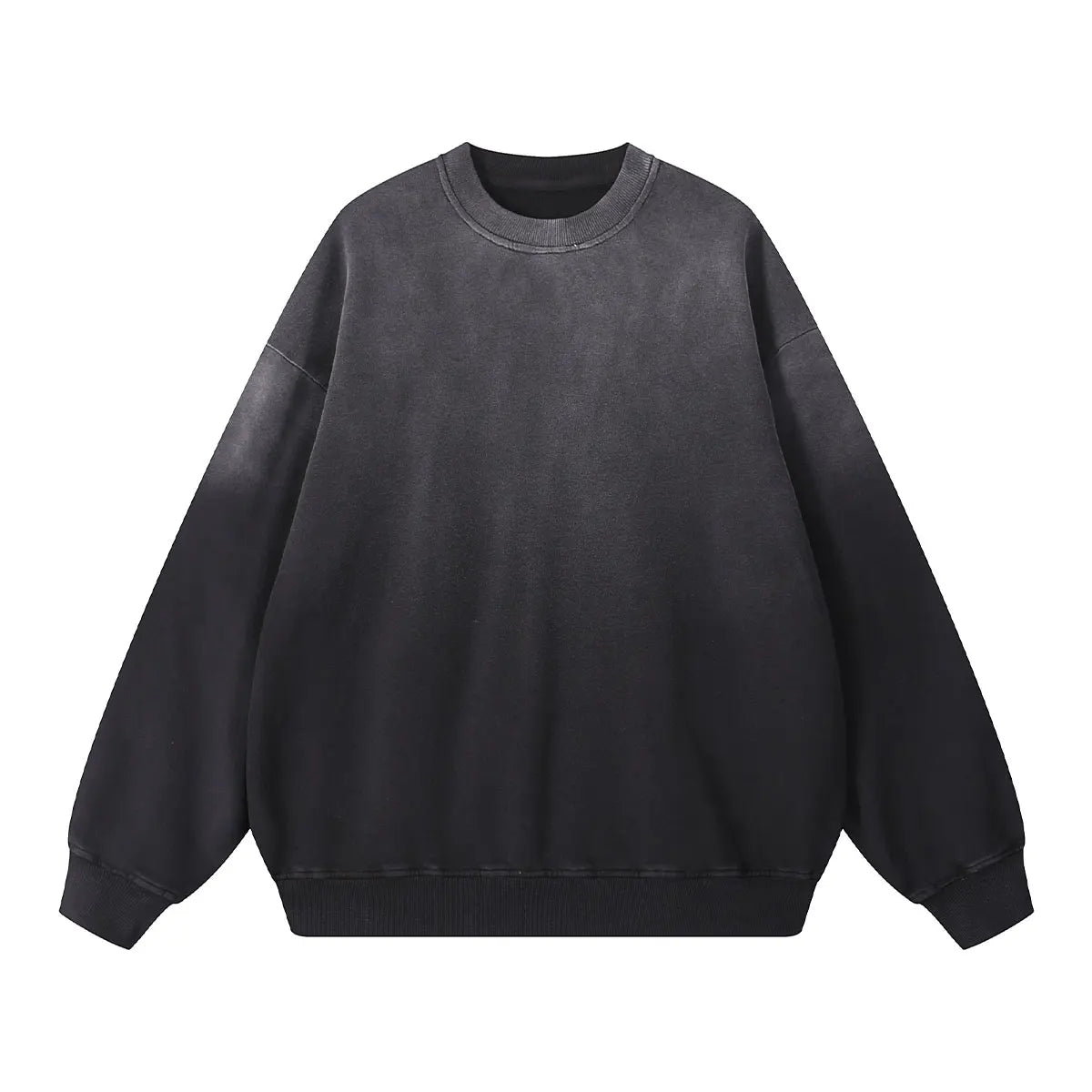 Heavyweight Cotton Supplier Low MOQ Vintage Garment Dye Blank Custom Logo Casual Gradient Crewneck Sweatshirt