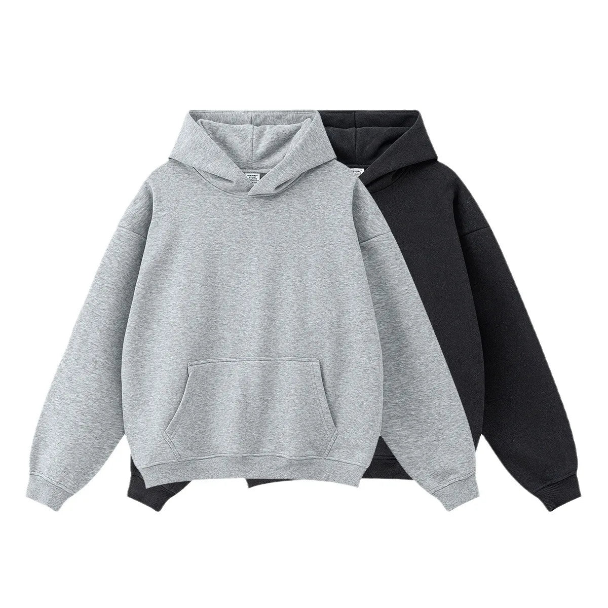 Huili Wholesale Men's Unisex Fashion Oversized 80% Cotton 20% Polyester Heavyweight Blank Black Heather Pullover Hoodies