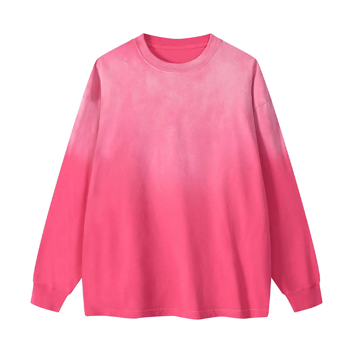 Trending Streetwear Supplier Low MOQ Acid Wash Oversized Blank Custom Print Unisex Long Sleeve T Shirt